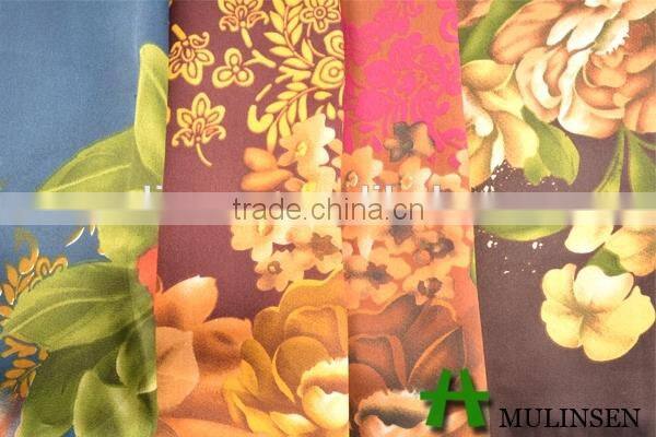 Shaoxing Textile Polyester 50D dubai floral satin fabric