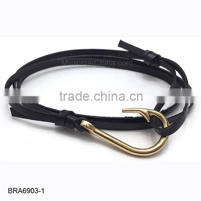Real Leather Anchor Bracelet For Wholesale