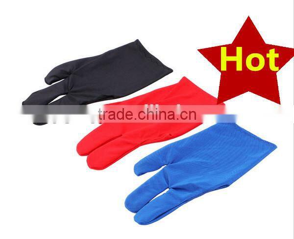 High Quality Durable Nylon 3 Fingers Glove for Billiard Pool Snooker Cue Shooter Black