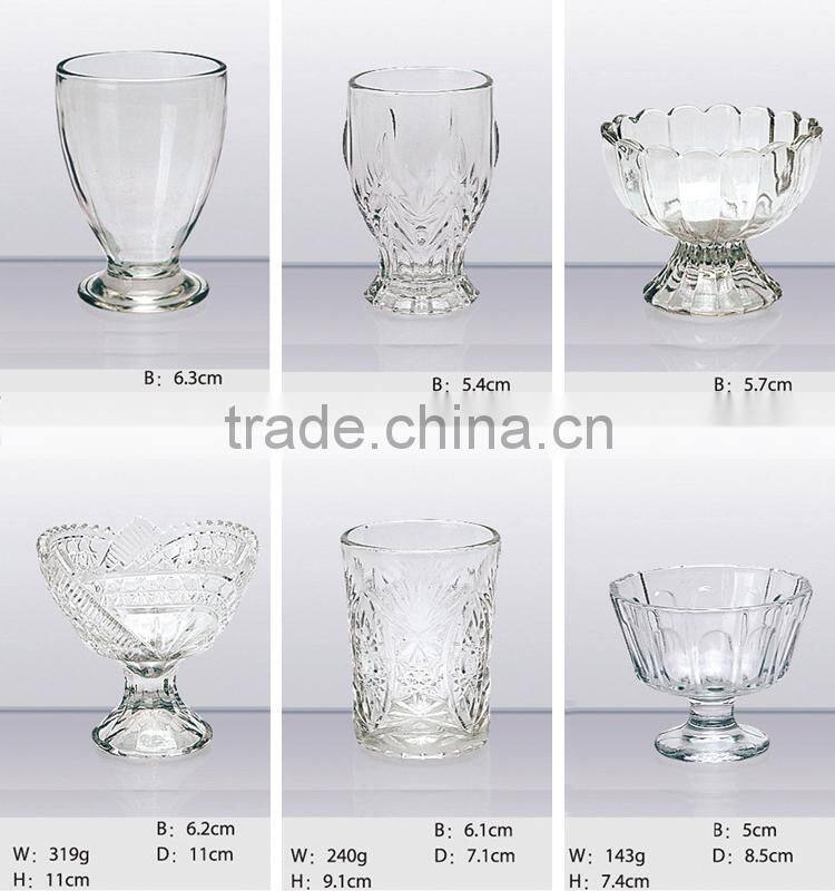 Clear icecream glass cup, pudding glass cup, milk tea glass cup