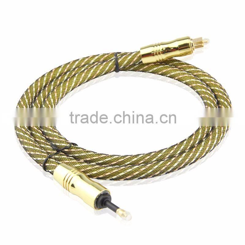 High speed black Fiber Optic Audio Cable Toslink Plug to Optical 3.5mm Jack Cable
