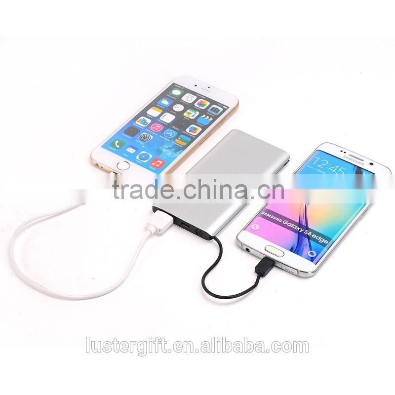 2016 New Metal Ultrathin Power Bank Wallet Sized Credit Card Portable External Battery Pack