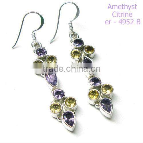 925 sterling silver semi precious gemstone peridot earrings