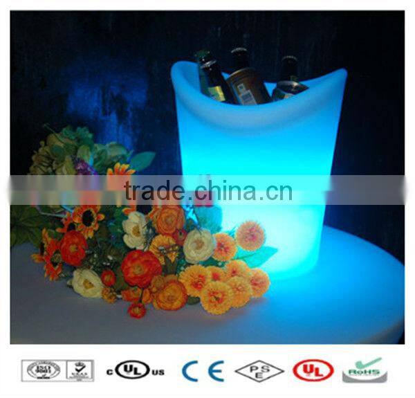 LED Lighting Colorful bar beer cooler plastic led huge ice bucket