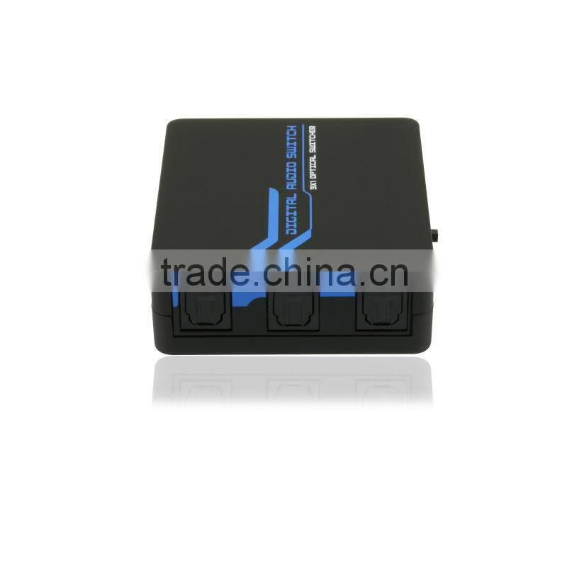 3 Ports Optical Audio Switcher With IR Remote Mini Toslink Switcher