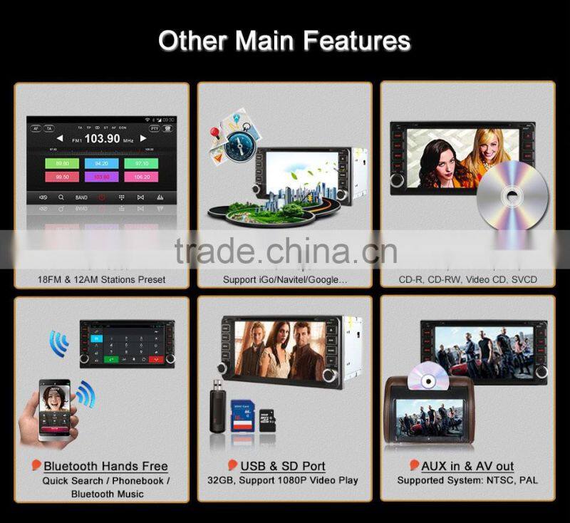 Wholesale price quad core Android 4.4 for toyota car stereo built in wifi