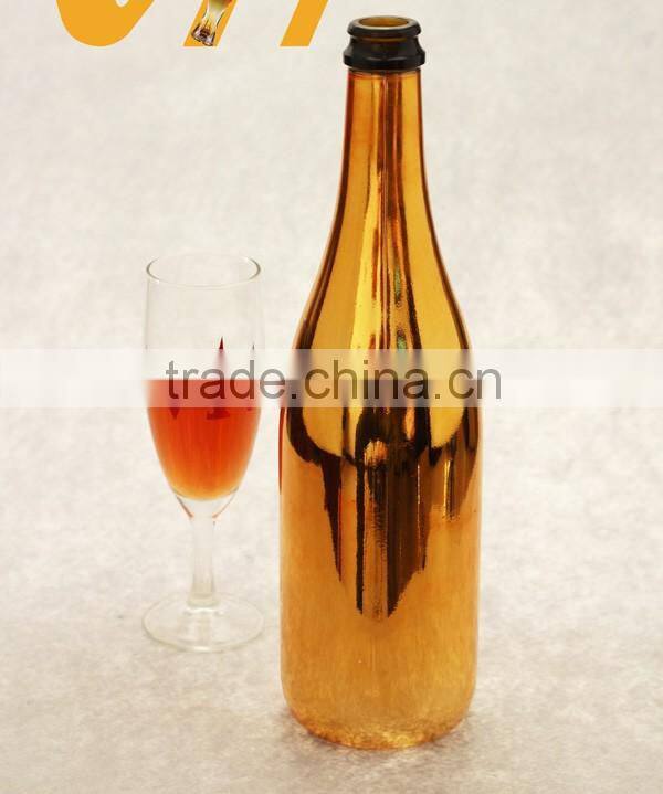 Professional custom made 750ml champagne bottles colour glass bottles and bottle manufacturer