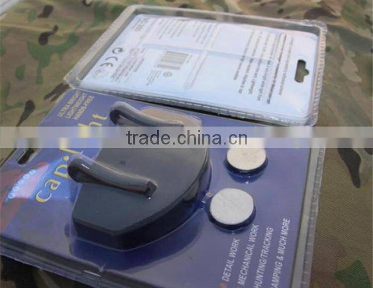 5LEDs Plastic Cap Hat Light 2*CR2032 Battery Powered LED Fishing Light Hat Light Sale Black LED Headlamp for fishing