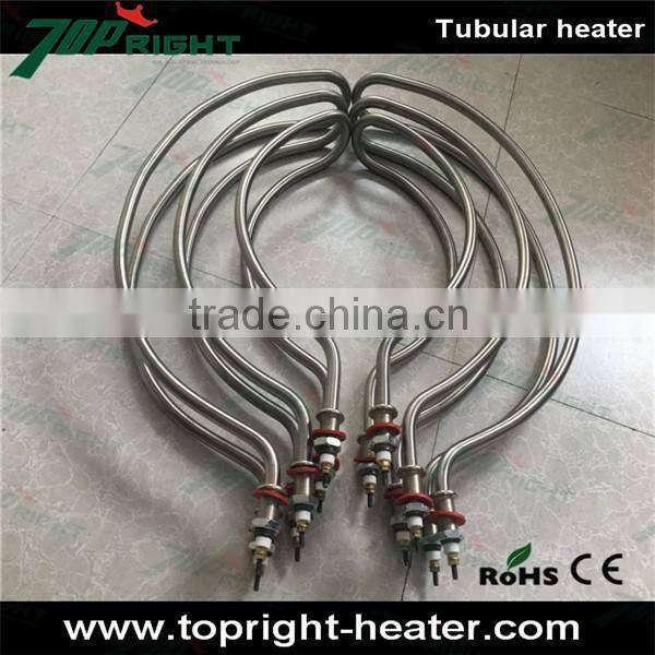 Topright high density 6kw U type industrial brass flange electric tubular