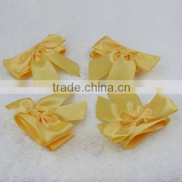 Custom Pre-tied satin ribbon bow with elastic Band for Gift Box