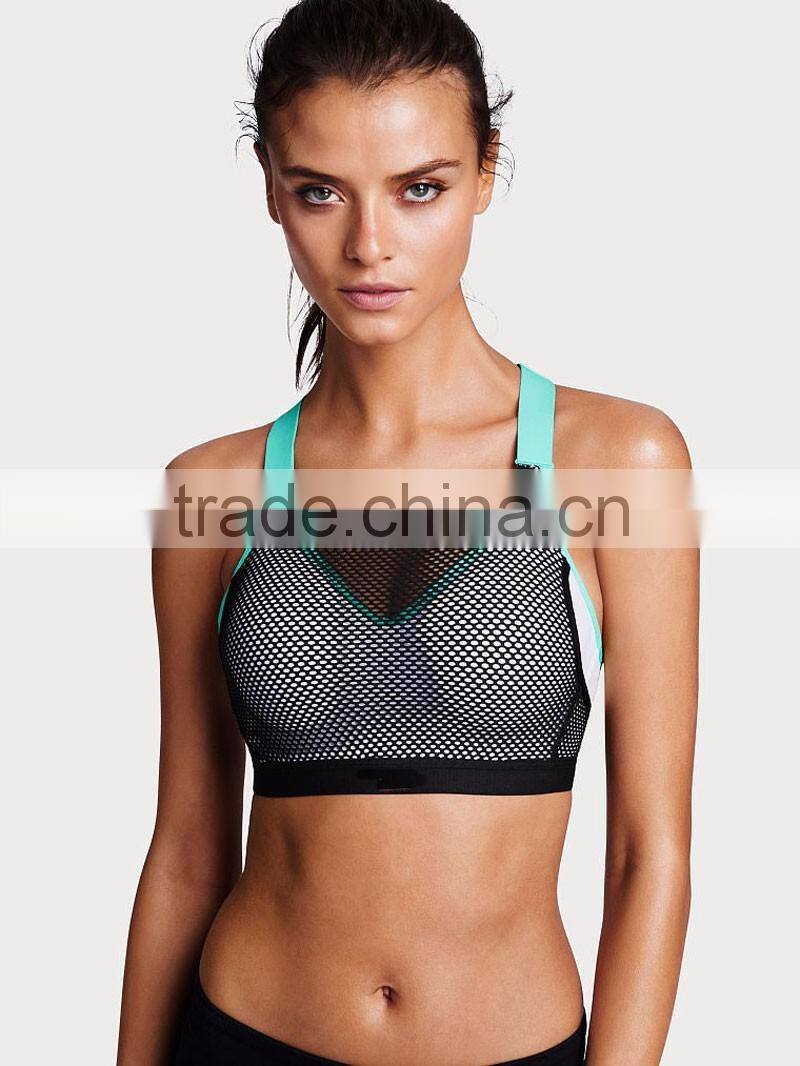 high quality women sports wear wholesale beautiful bra sexy bra design women mesh sports bra