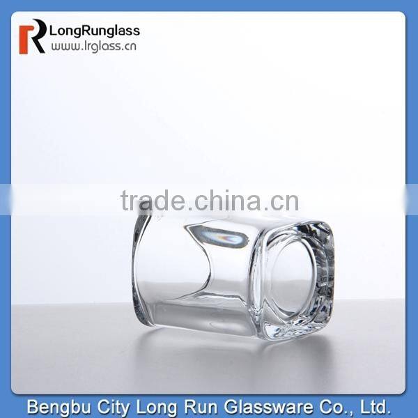 LongRun elegant transparent square mini glass candle holder wholesale