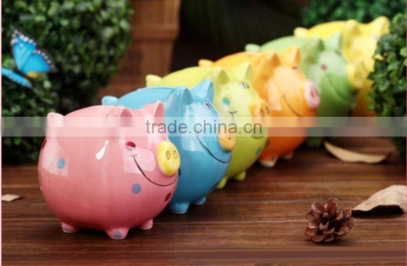 wholesale cheap colorful ceramic piggy bank