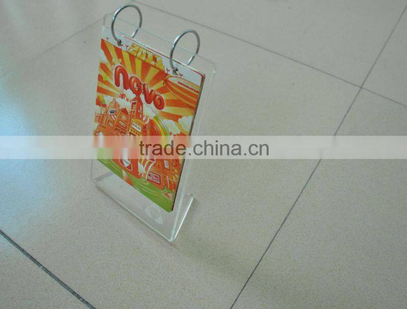 high quality clear acrylic L shape calendar dislay holder with photo frame wholesale