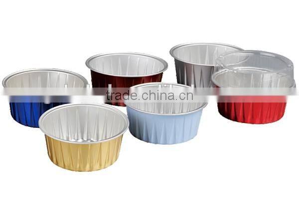 AP100B good quality square colorful aluminum foil baking cups box cup jelly ice cream cups pudding cupcakes