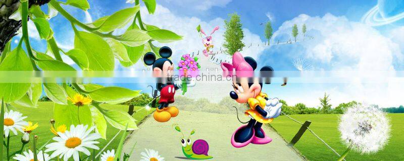 2015 vinly cartoon wallcovering for kids/decorative mural wallpaper for kids room