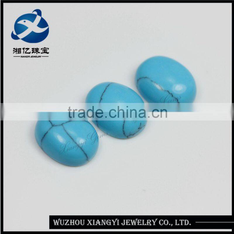 synthetic blue oval cabochon turquoise for making fashion jewelry