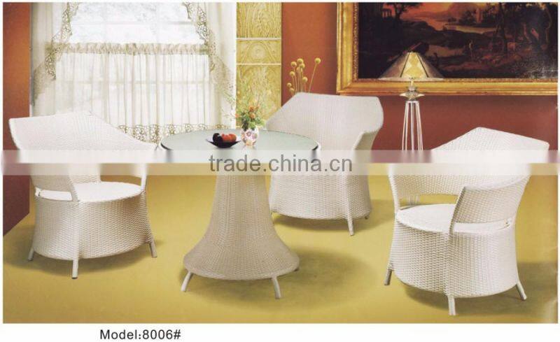 Garden integrated dining set with table and 4 chairs yellow & green cushion