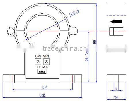 single voltage large install aperture current transducer /sensor RCS11A-100