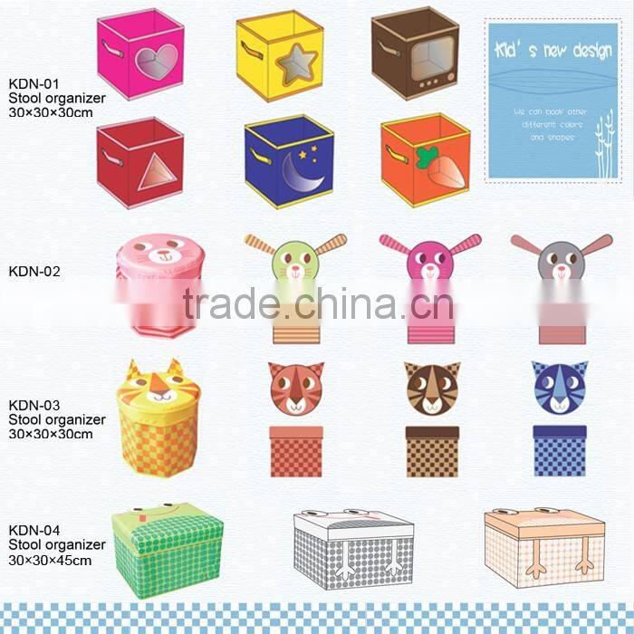Foldable fabric storage seat / wooden box
