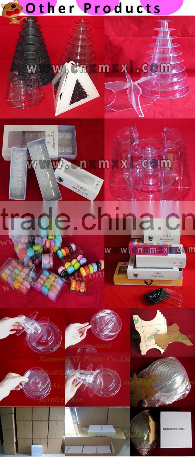 16 Pcs Clear Plastic Mcaron Box And Boxes Food pacakging