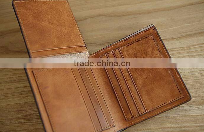 Genuine Wax Cowhide Leather Men's wallet OEM