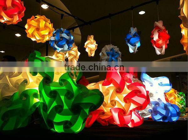 IQ Ceiling Lamp Shade-Modern Pendant Jigsaw Lighting Size M-Flatpack 25 cm Diameters After Assemble