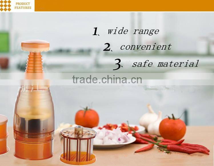Stainless steel blades manual plastic vegetable chopper