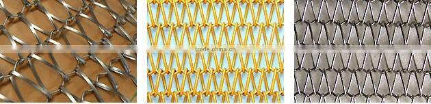China wire mesh architectural conveyor belt mesh for window curtain