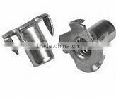 T nut with 4 sprong, made of steel and stainless steel