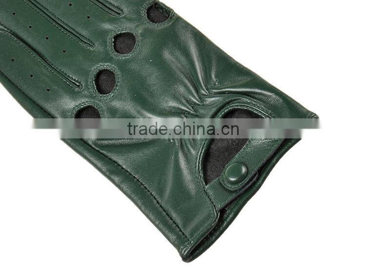 Fashion lady driving sheepskin leather gloves