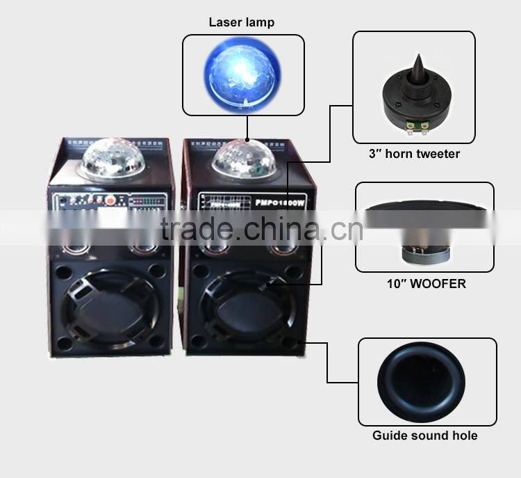 High Quality PA Sound Stystem 10 inch 120W Powerful Speaker with Mushroom PA Speaker