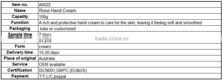 The best selling items rose whitening hand cream
