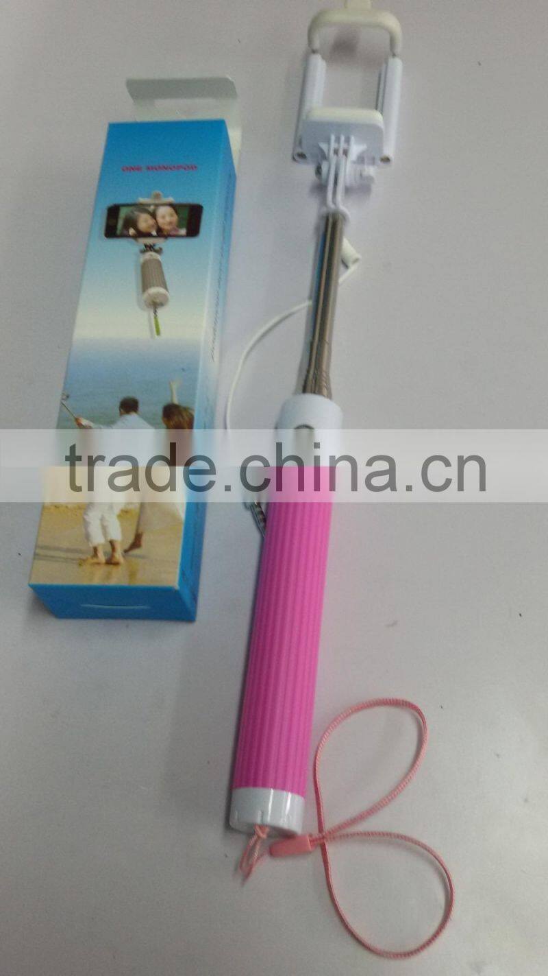 (sl)2015 New Arrival Mini Extendable Handheld Fold Camera Selfie Stick Portrait Stick Holder Selfie Monopod Stick IOS android