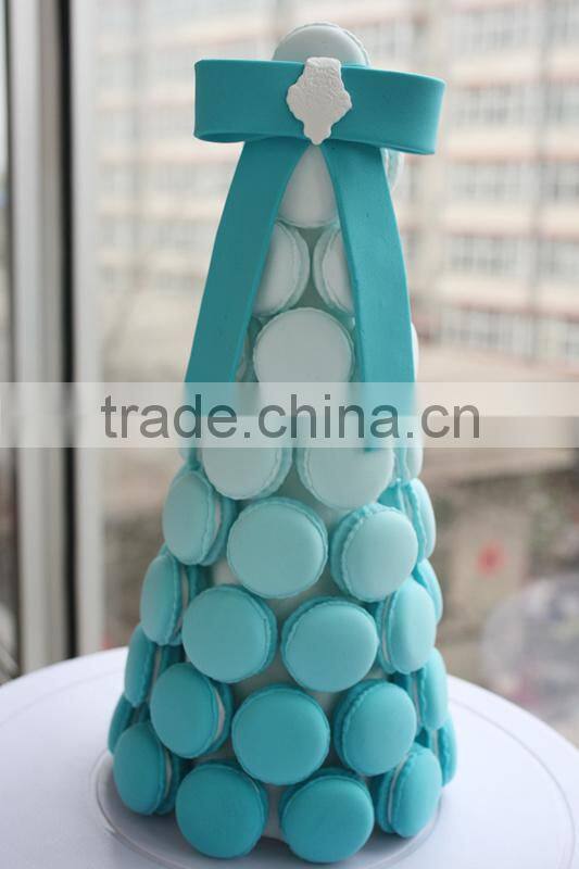 Lightblue- white graudated tint fake macaroon tower