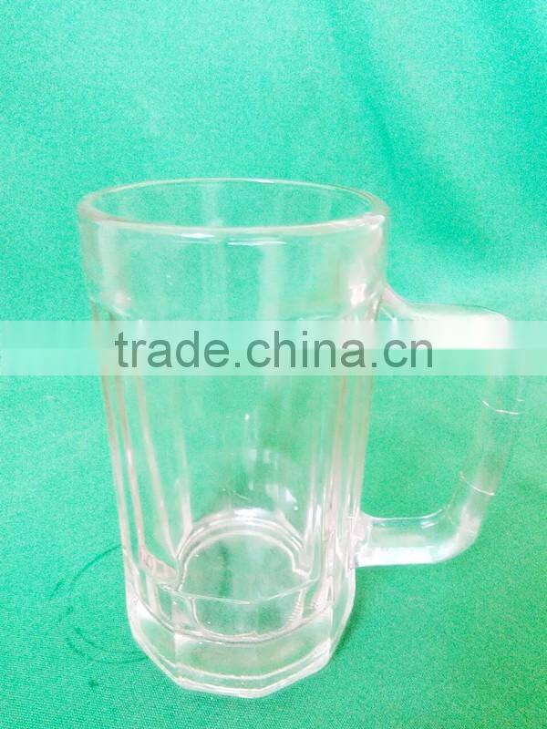 425 ml glass water cups with handle
