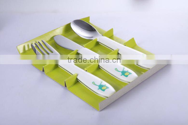 New Style Plastic Handle Spoon Fork Knife Baby Cutlery Set