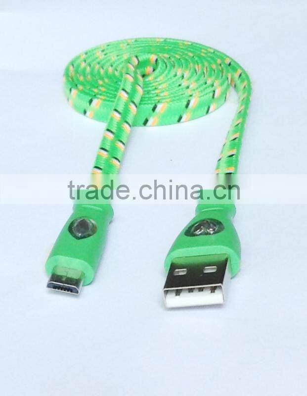 1M usb 3.0 micro B cable Diamond Braided Fabric Cable for samsung Micro USB Charger Cable for Samsung i9300 Galaxy S4 S3 SIII