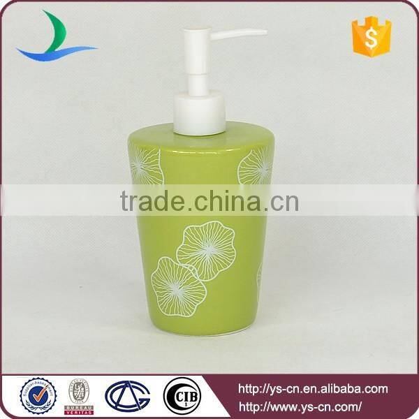 4pcs green flower decal Bathroom Set for wholesale