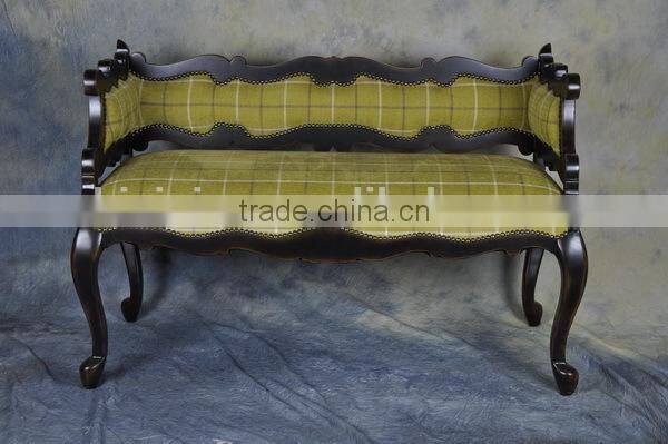 Chinese style living room two seat solid wood sofa