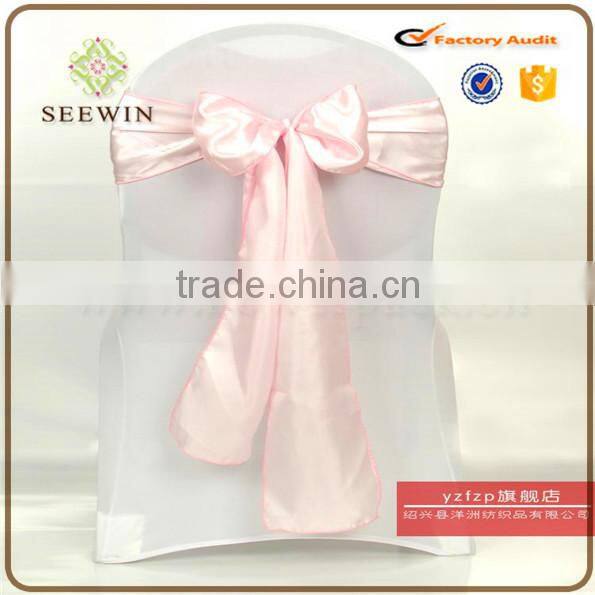 vivid color chiffon satin fabric chair sash for chair deco