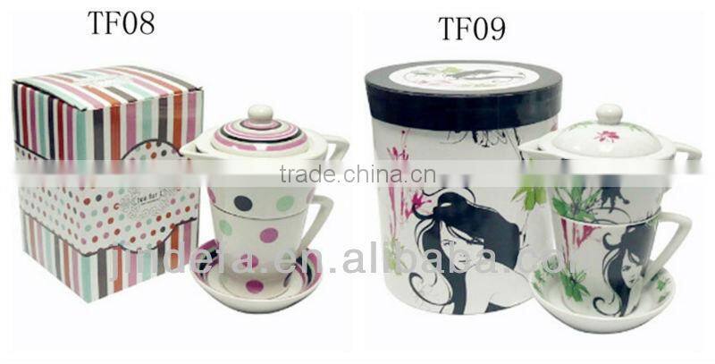 Drinkware ceramic christmas tea for one teapot, tea for one gift set