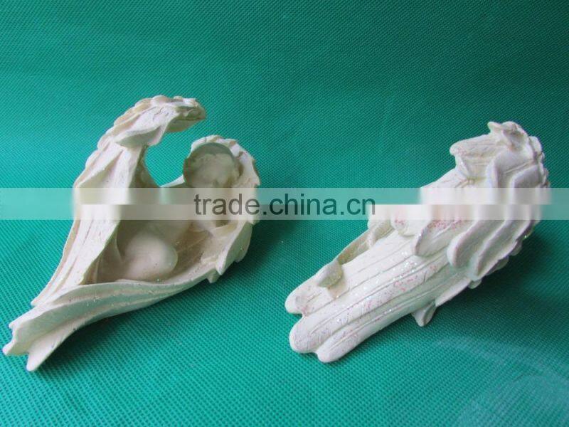 The resin little white sleeping angel sculpture