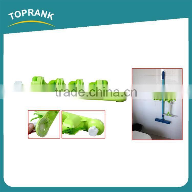 Toprank Plastic 3-Position Garage Closet Kitchen Tool Organizer Wall Mounted Mop Broom Holder Organizer With Sucker