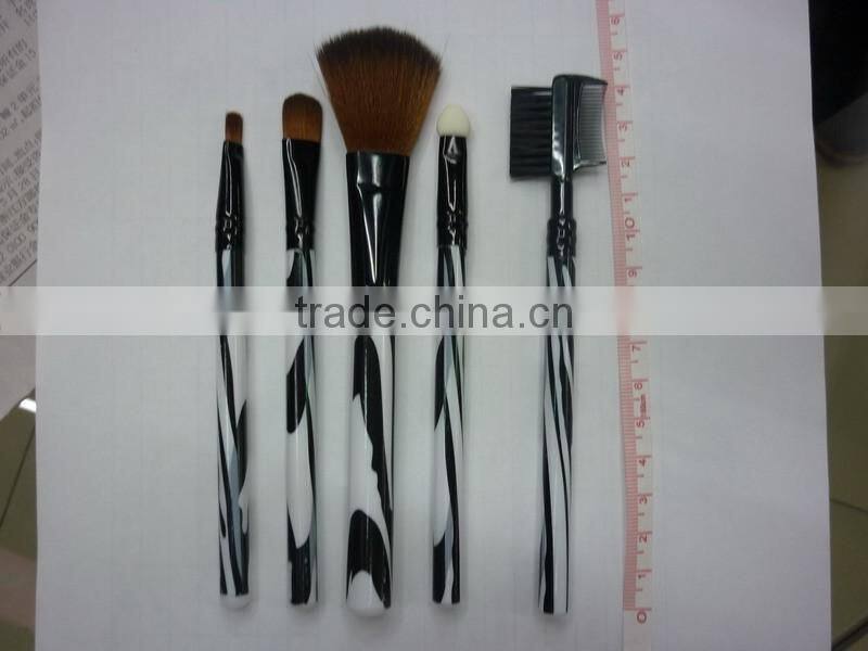 promotional make up kit 5 pcs makeup brush set with pvc case