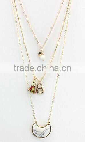 Wholesale Jewelry Gemstone Women Necklace,Natural Stone Pendant Necklace Jewelry, Turquoise Quartz Necklace Fashion