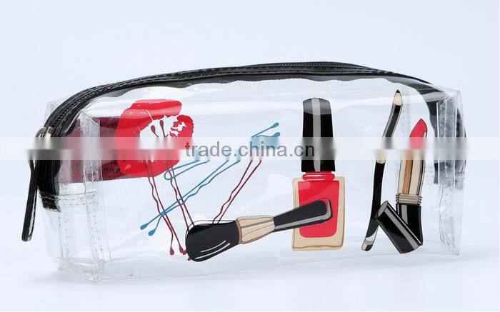 Transparent PVC Hot Sale Women Cosmetic Bags With Nylon Zipper