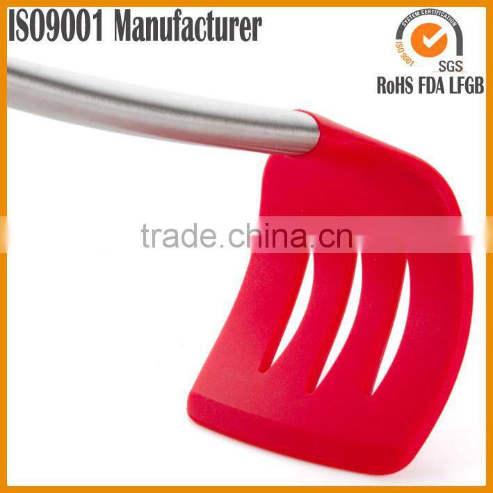food grade silicone spatula ladle with stainless steel handle