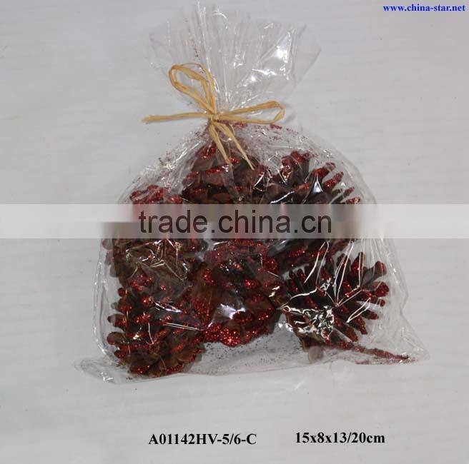 nature pinecones with or without glitter
