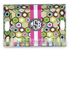 rectangle metal serving tray with customized designs